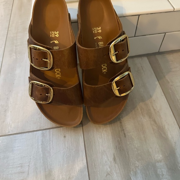 Birkenstock Shoes - Birkenstock Cognac Leather Sandals